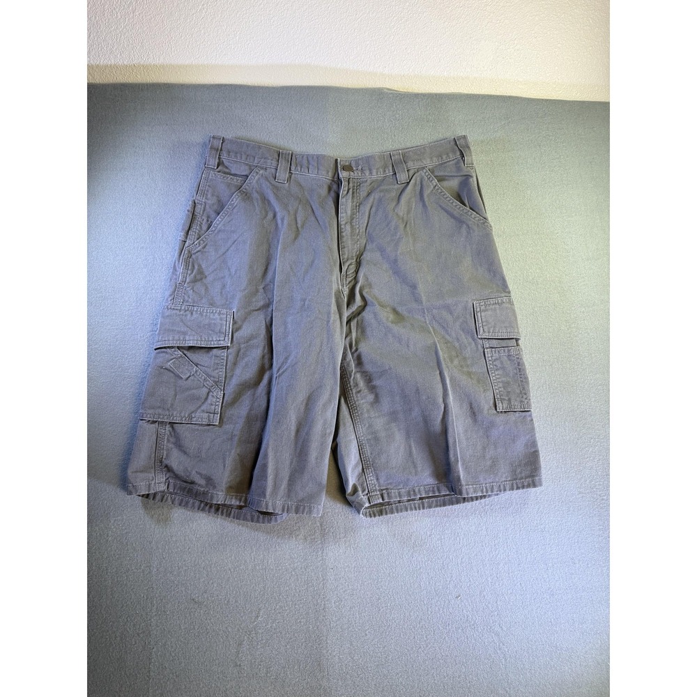 Carhartt Shorts Mens 38 Gray Canvas Cargo Relaxed Fit 11 Inseam Utility Workwear